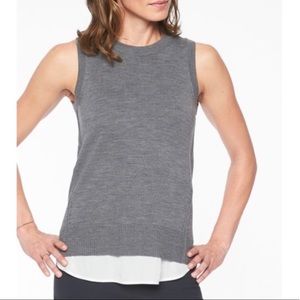 Athleta Itinerary split back layered look sleeveless sweater